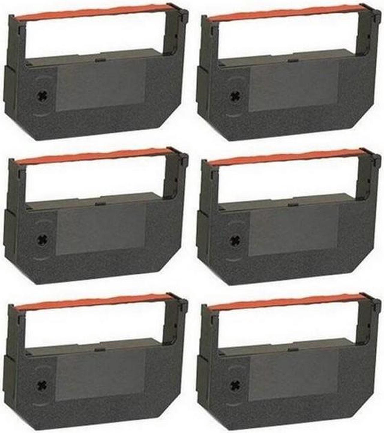 Alt view image 2 of 7 - SuppliesMAX Compatible Replacement for Hermes 3000/3700/4500/4700/5500/5600/5700 Black/Red Printer Ribbons (6/PK) (HES011000)