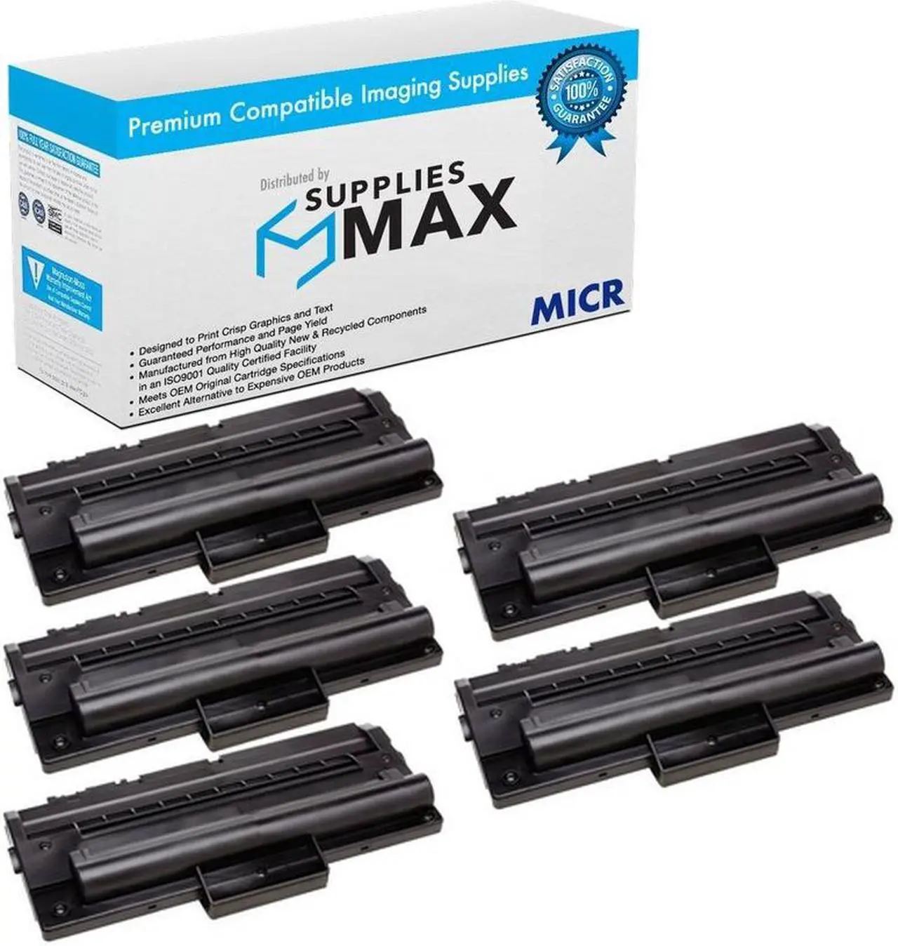 Main image of SuppliesMAX Compatible MICR Replacement for Samsung SCX-4100 Series AIO Toner Cartridge (5/PK-3000 Page Yield) (SCX-4100D3/XAA_5PK)