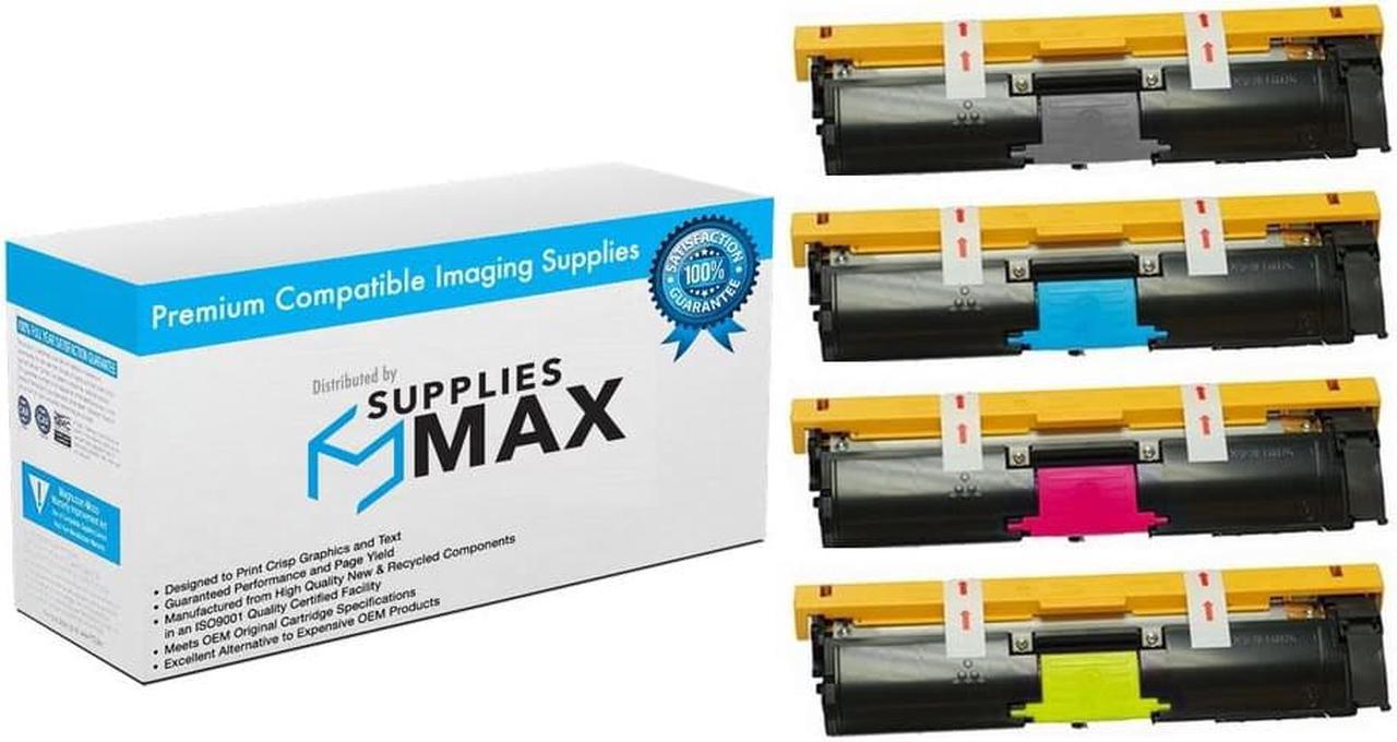 Main image of SuppliesMAX Compatible Replacement for Konica Minolta Magicolor 2400/2430/2450/2480/2490/2500/2530/2550/2590 High Yield Toner Cartridge Combo Pack (BK/C/M/Y) (1710589BCMY)