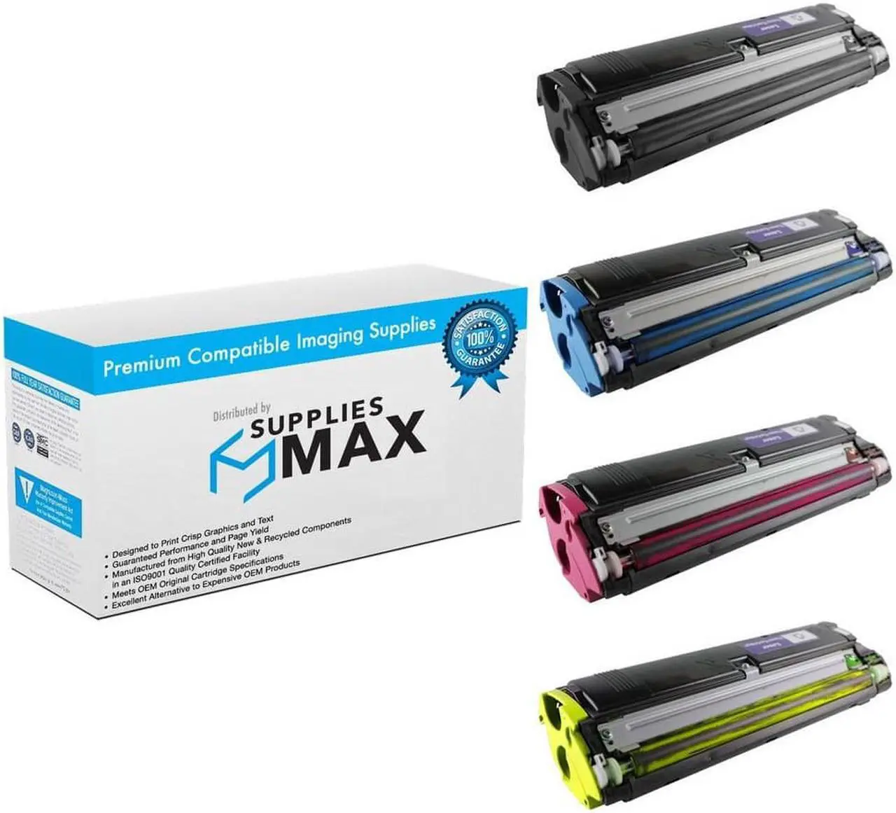 Main image of SuppliesMAX Compatible Replacement for Konica Minolta Magicolor 2300DL/2300W/2350EN Toner Cartridge Combo Pack (BK/C/M/Y) (1710541BCMY)