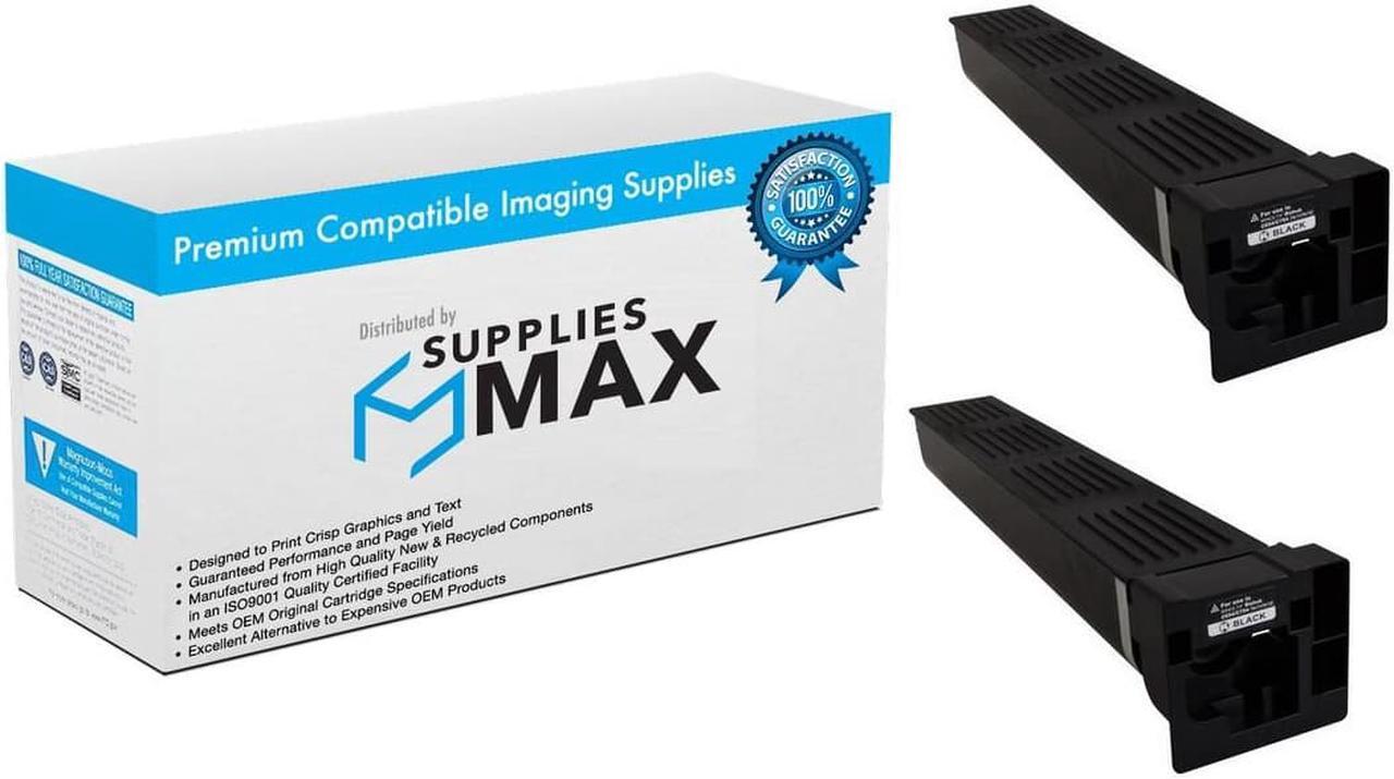 Main image of SuppliesMAX Compatible Replacement for Konica Minolta bizhub C654/C654e/C754/C754e Black Toner Cartridge (2/PK-47200 Page Yield) (TN-711K) (A3VU150_2PK)