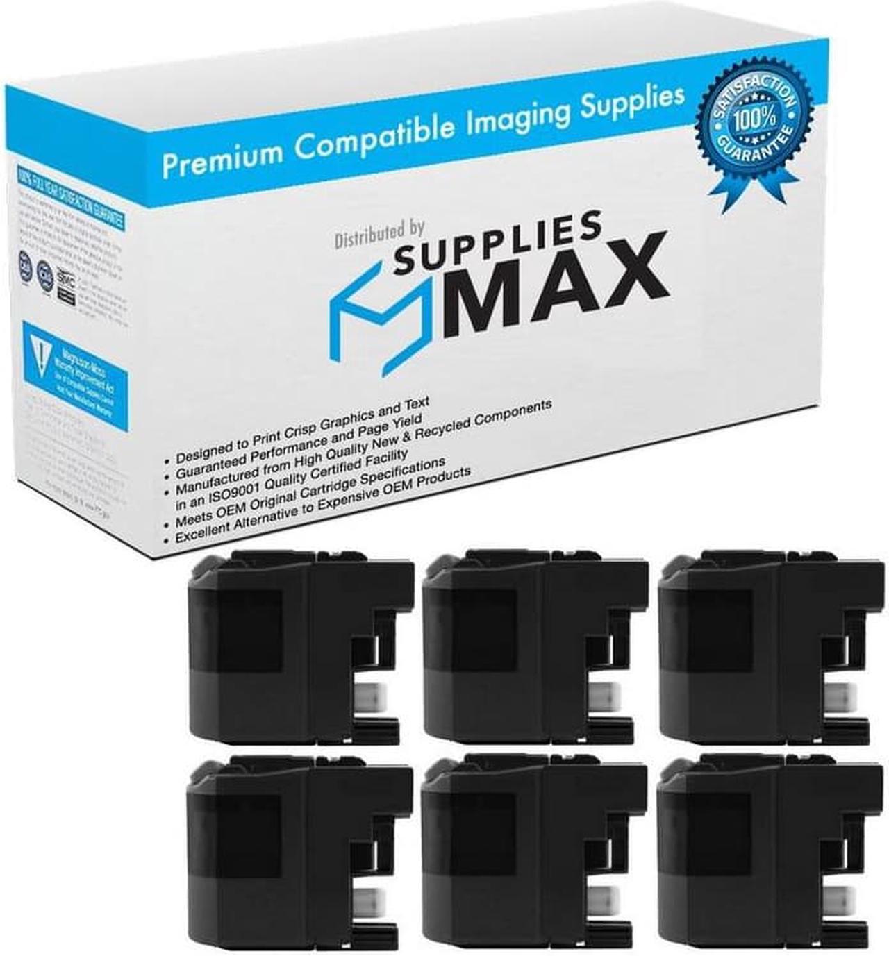 Main image of SuppliesMAX Compatible Replacement for Brother MFC-J5320DW/J5520DW/J5620DW/J5625DW/J5720DW Black Extra High Yield Inkjet (6/PK-2400 Page Yield) (LC-209BK_6PK)