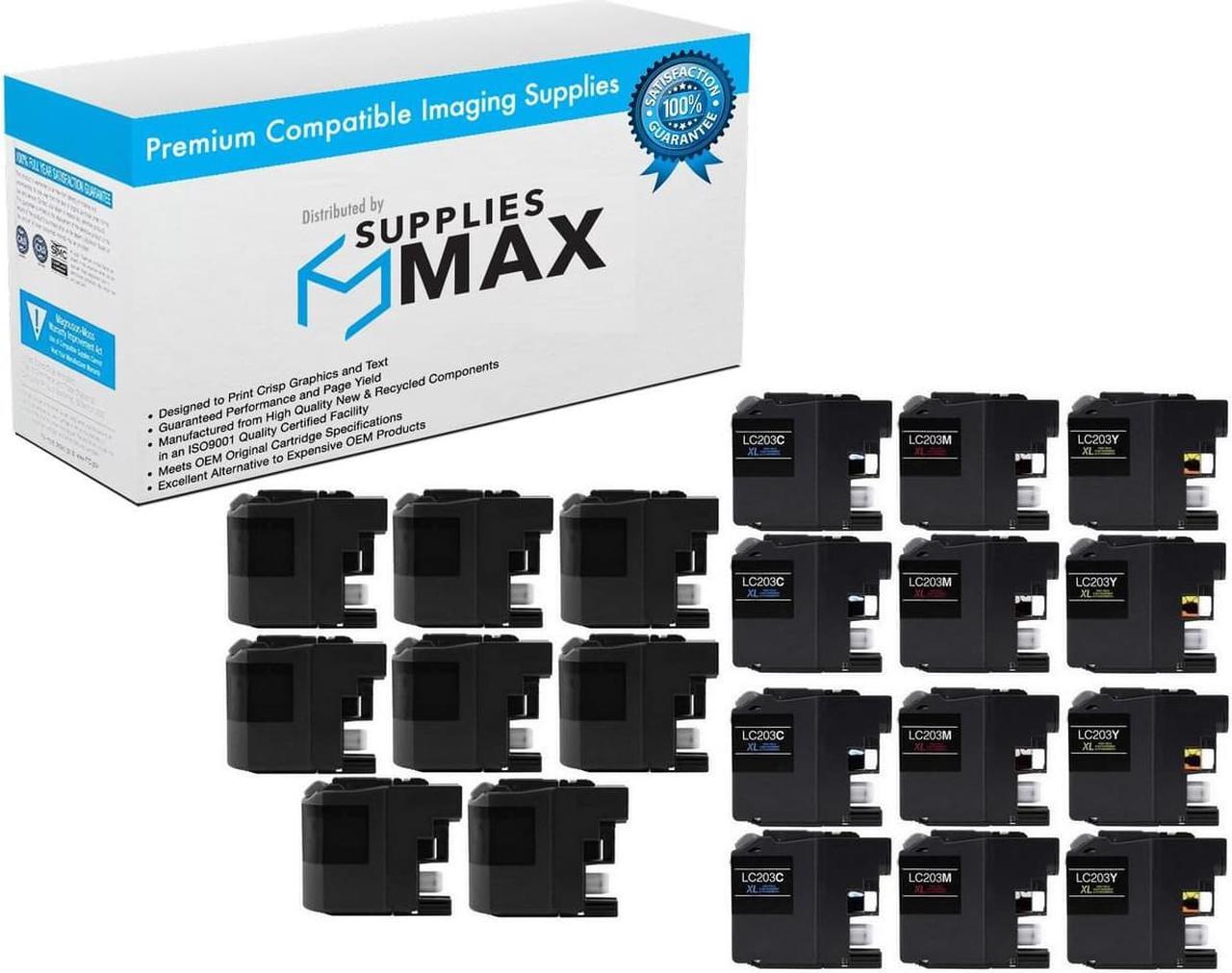 Main image of SuppliesMAX Compatible Replacement for Brother MFC-J5320DW/J5520DW/J5620DW/J5625DW/J5720DW High Yield Inkjet Combo Pack (8-BK/4-C/M/Y) (LC-209BK_8PK_LC-203CMY_4PK)