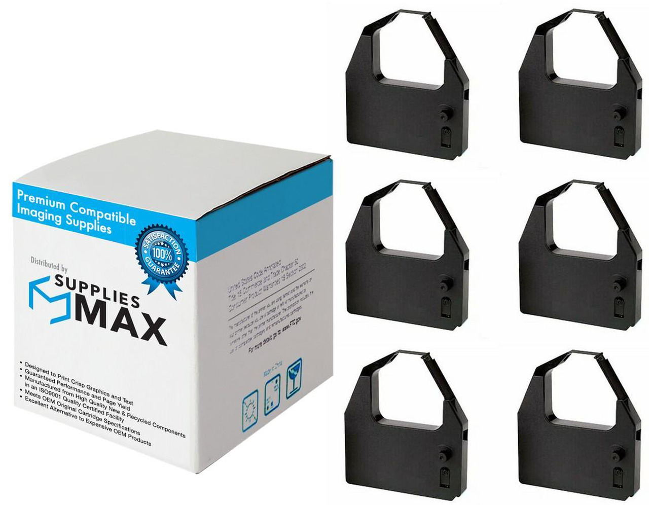 Compatible Replacement Ribbons For Star NX-1000/LC10 Printers | 6-Pack Black Printer Ribbons | 80982310 Equivalent