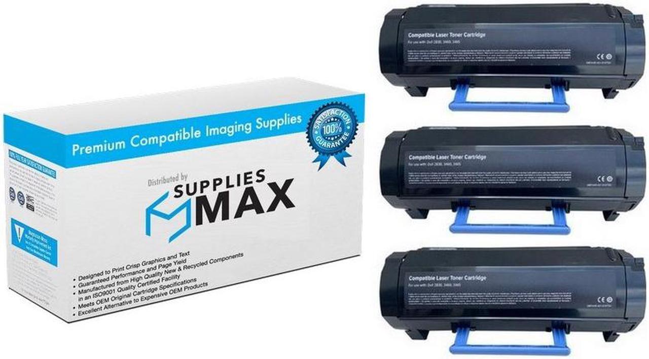 Main image of SuppliesMAX Compatible Replacement for Dell S2830DN Black Standard Yield Toner Cartridge (3/PK-3000 Page Yield) (CH00DSY_3PK)