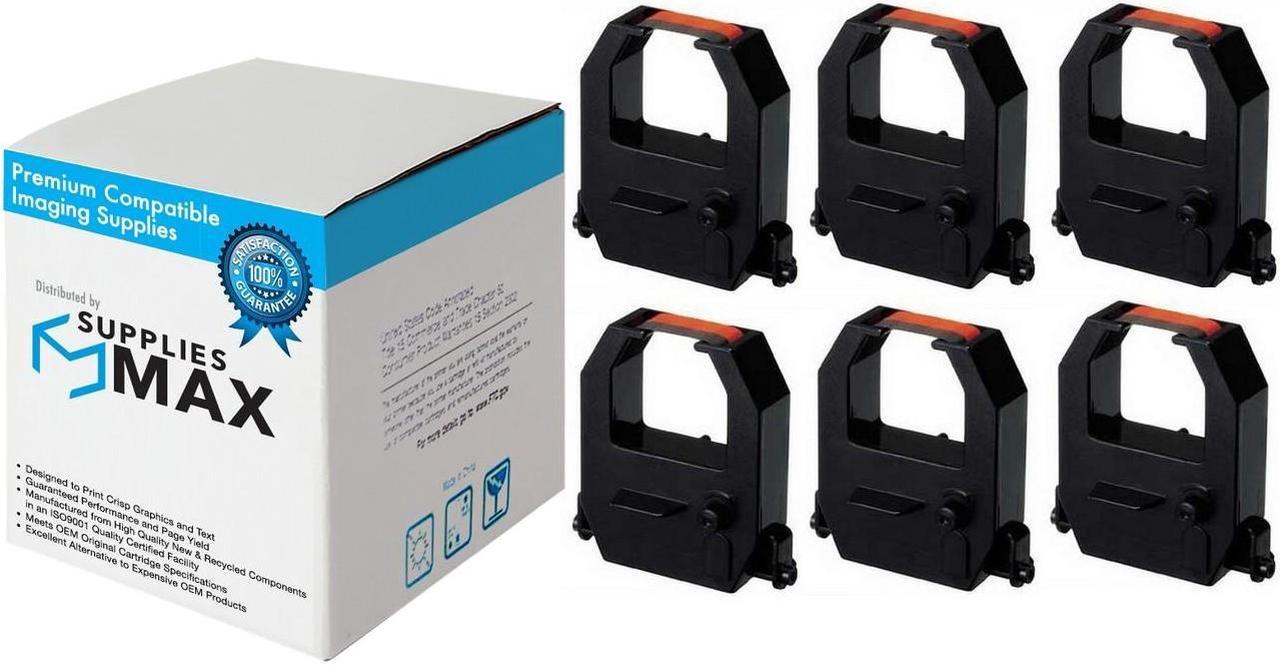 Main image of SuppliesMAX Compatible Replacement for Pyramid Tech 6000/6400/M1000/PTI-1000/PTI-3000 Black/Red Time Clock Printer Ribbons (6/PK) (PYD021010BR)