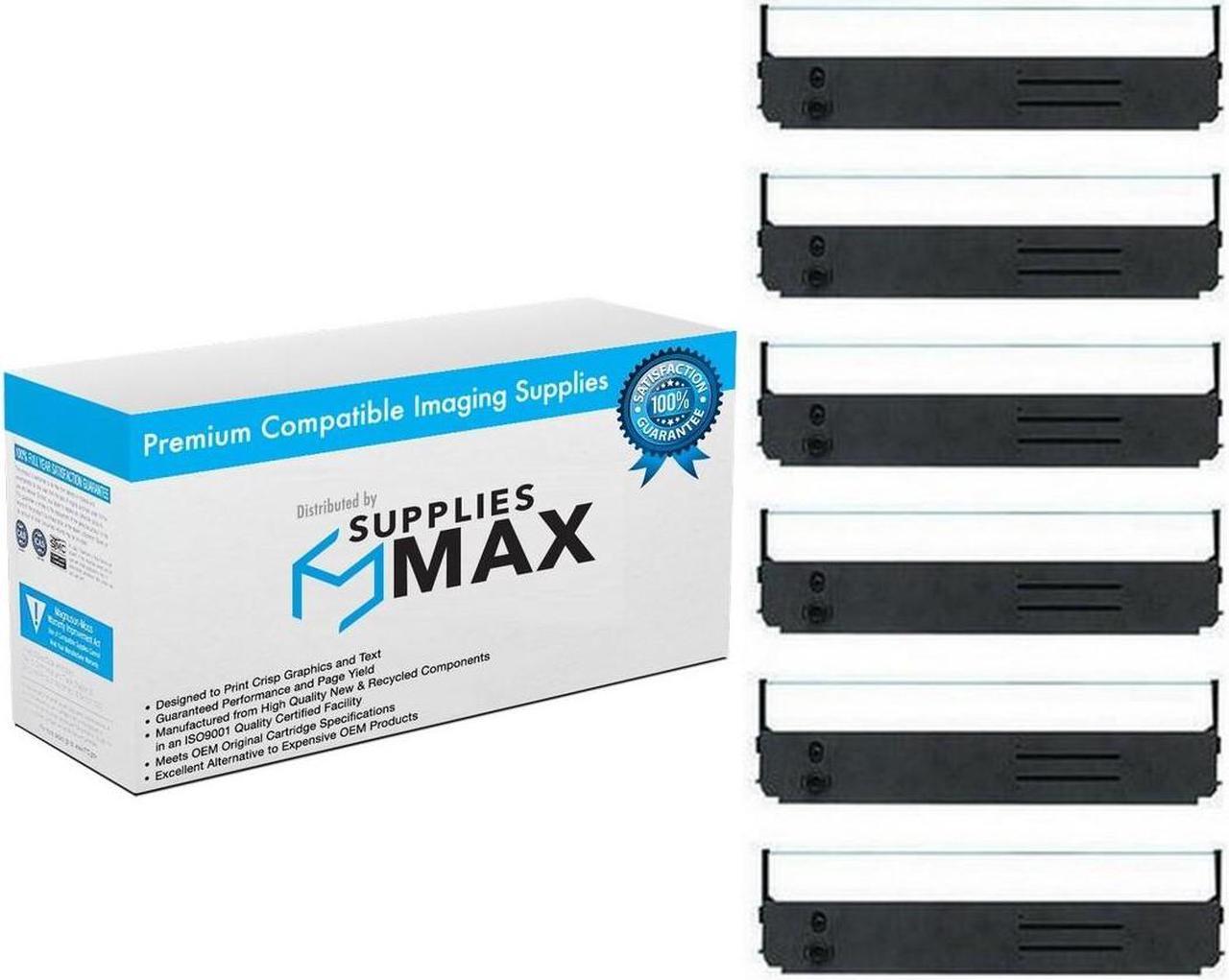 Main image of SuppliesMAX Compatible Replacement for CIGR6041 Black Printer Ribbons (6/PK) - Replacement to Okidata 52103601 / 52105801
