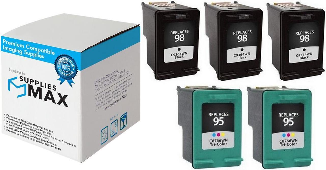 Main image of SuppliesMAX Replacement for HP DeskJet 5940/5943/OfficeJet 100/150/6310/H470 Inkjet Combo Pack (3-Black/2-Color) (NO. 95/NO. 98) (C9364EE_3PK/C8766EE_2PKMP)
