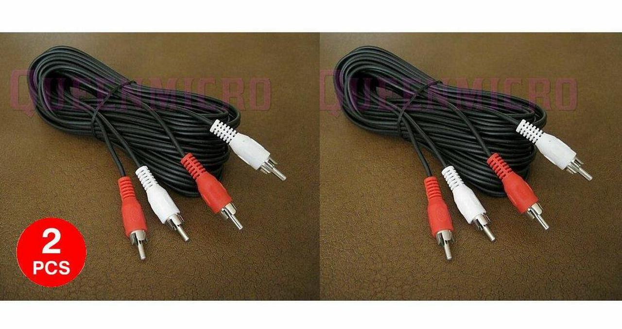 Main image of 2 Pack 25Ft 2 RCA Male to 2 RCA Male Audio Patch Cord Cable Lot 25' Foot v2
