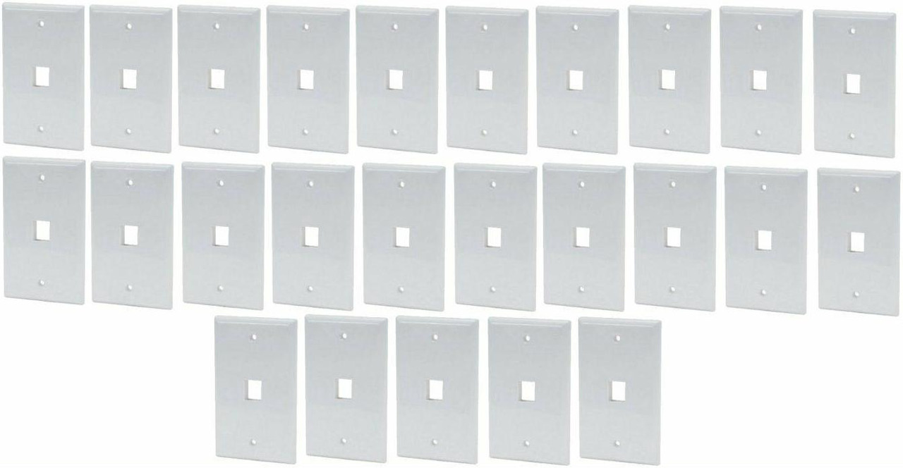 Lotto 25 Placche Foro Singolo Bianche Per Keystone RJ45 CAT5 CAT6 - Ideali Per Rete E TV - Foto 2