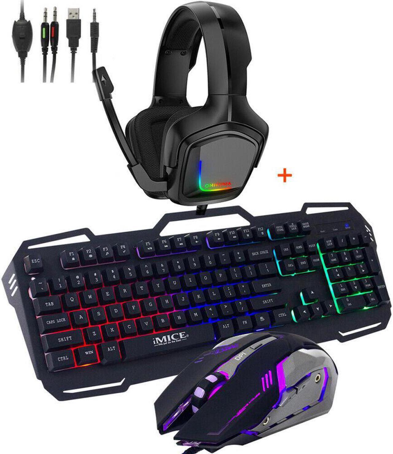 Main image of For PC PS4 Xbox One Gaming Headset and Keyboard and Mouse Combo Backlight w/ Mic