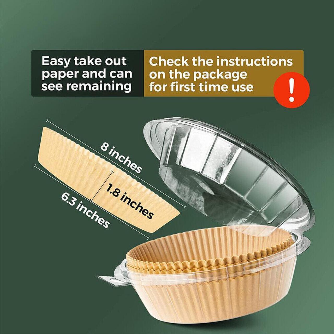 Alt view image 3 of 6 - 50PCS Air Fryer Disposable Paper Round Non-Stick Oil Proof Baking Paper Liner