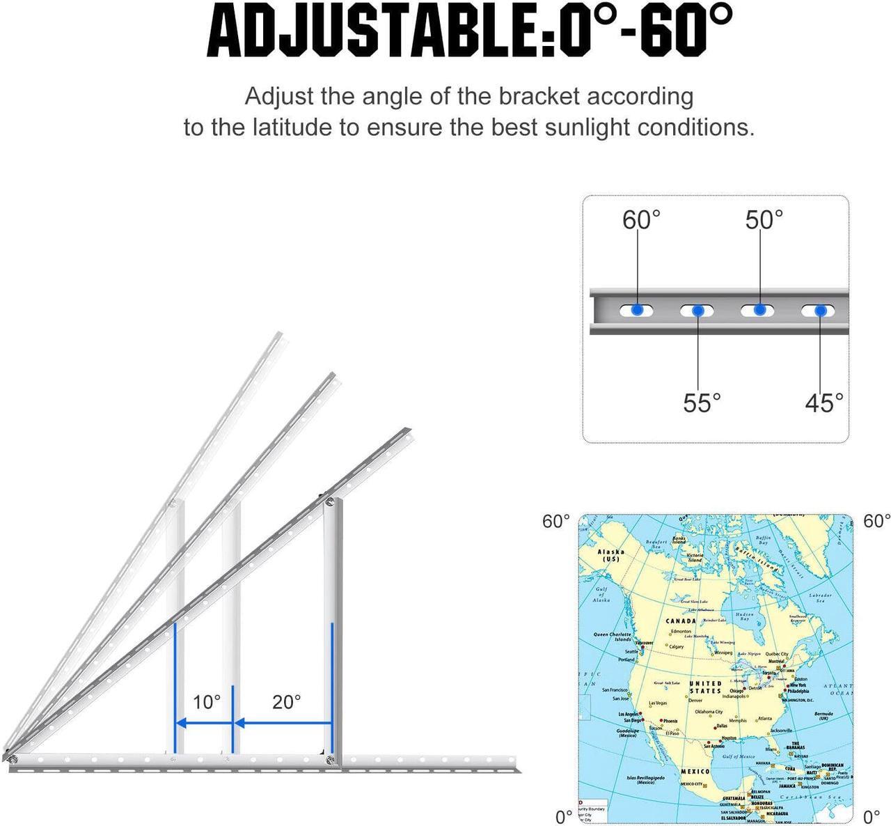 Alt view image 5 of 6 - 28 inch Adjustable Solar Panel Tilt Mount Mounting Rack Bracket RV