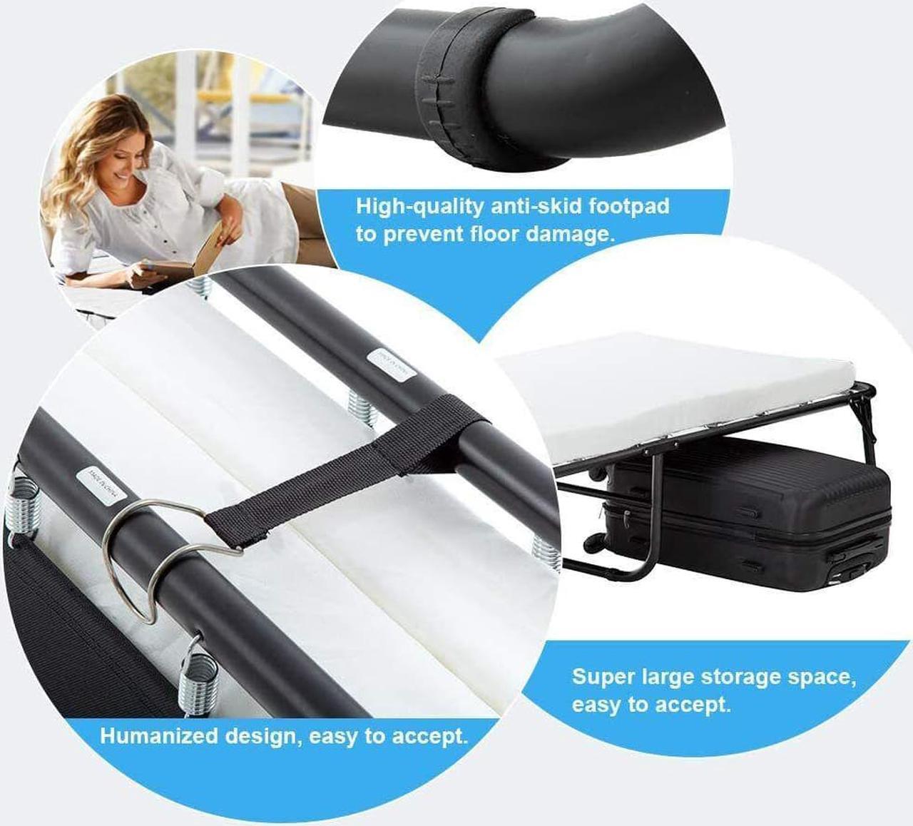Alt view image 3 of 6 - Guest Folding Bed Camping Cot Portable Beds Folding Bed Frame