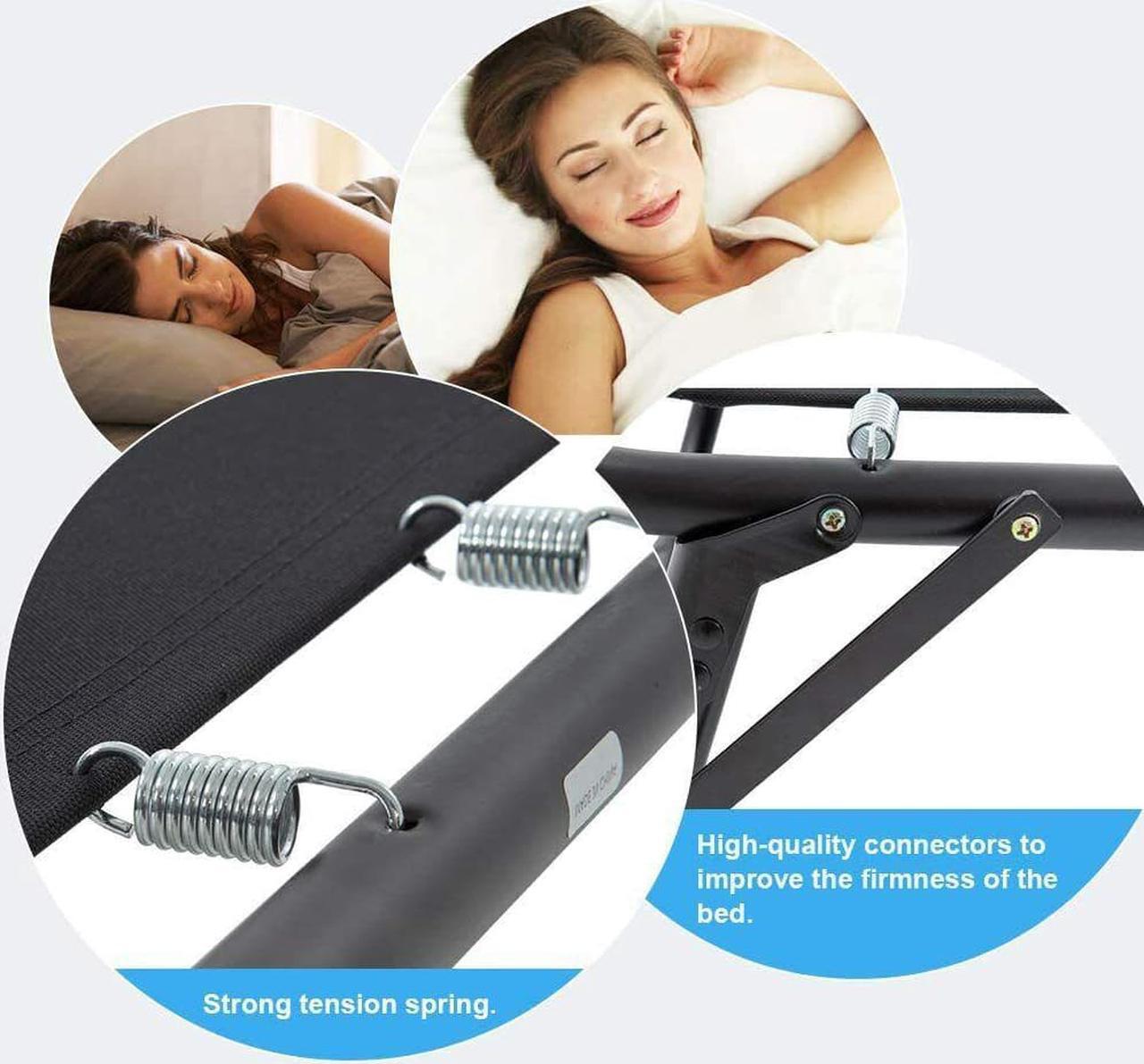 Alt view image 5 of 6 - Guest Folding Bed Camping Cot Portable Beds Folding Bed Frame