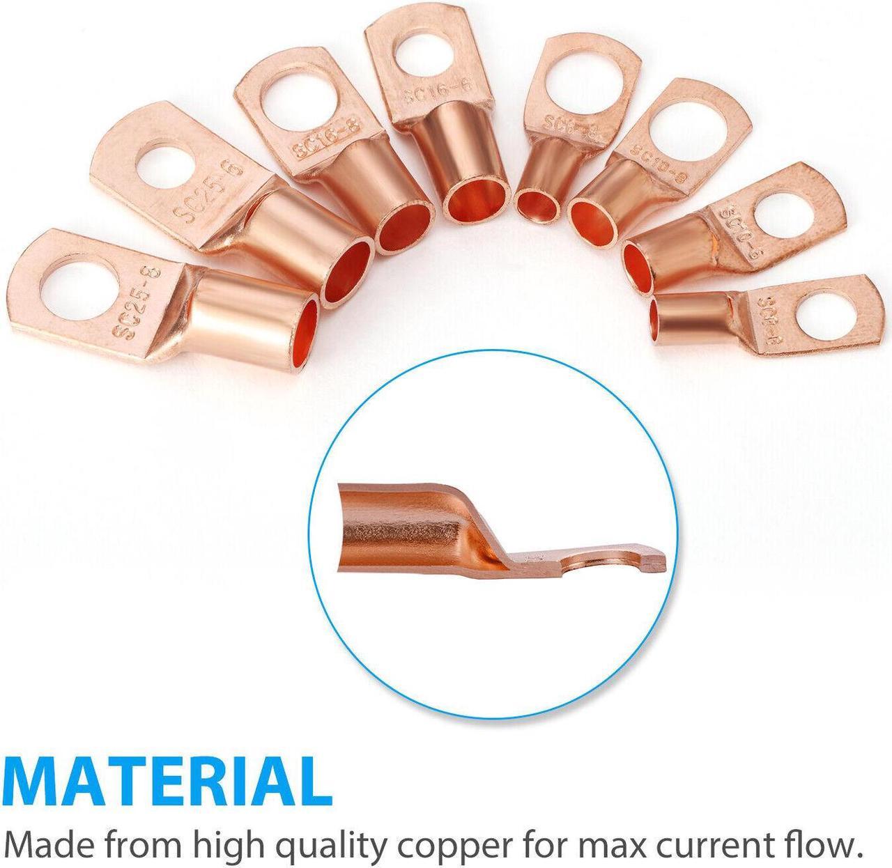 Alt view image 3 of 6 - 60Pc Assorted Car Auto Copper Ring Lug Terminal Wire Bare Cable Crimp Connectors