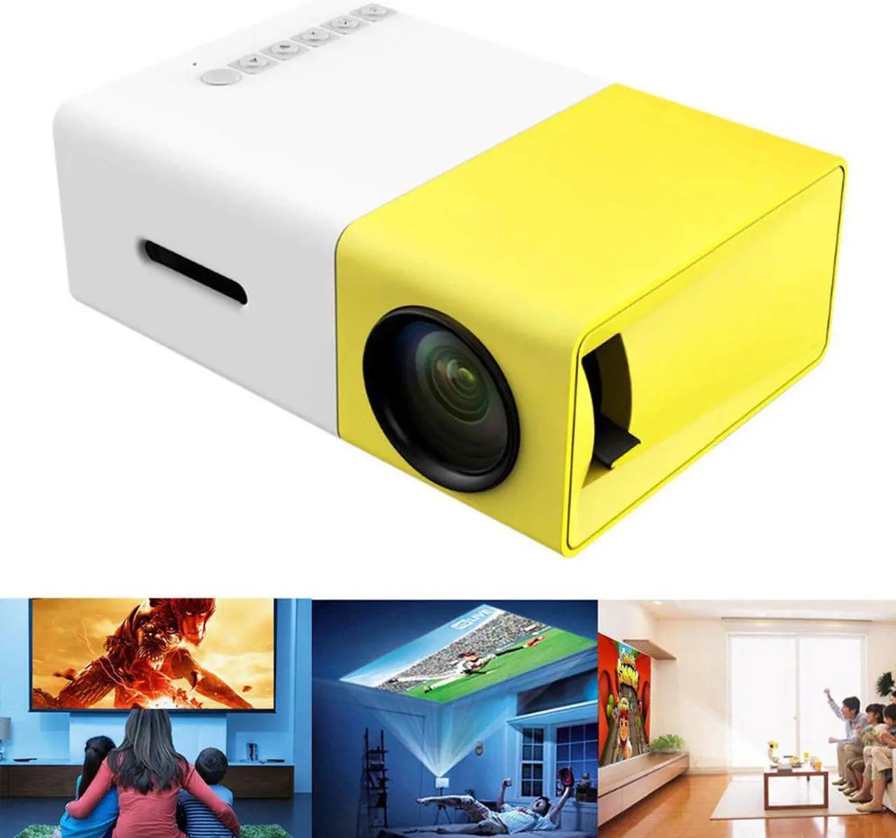 Main image of YG-300 LCD Support 1080P Portable LED Projector Home Theater Cinema Yellow
