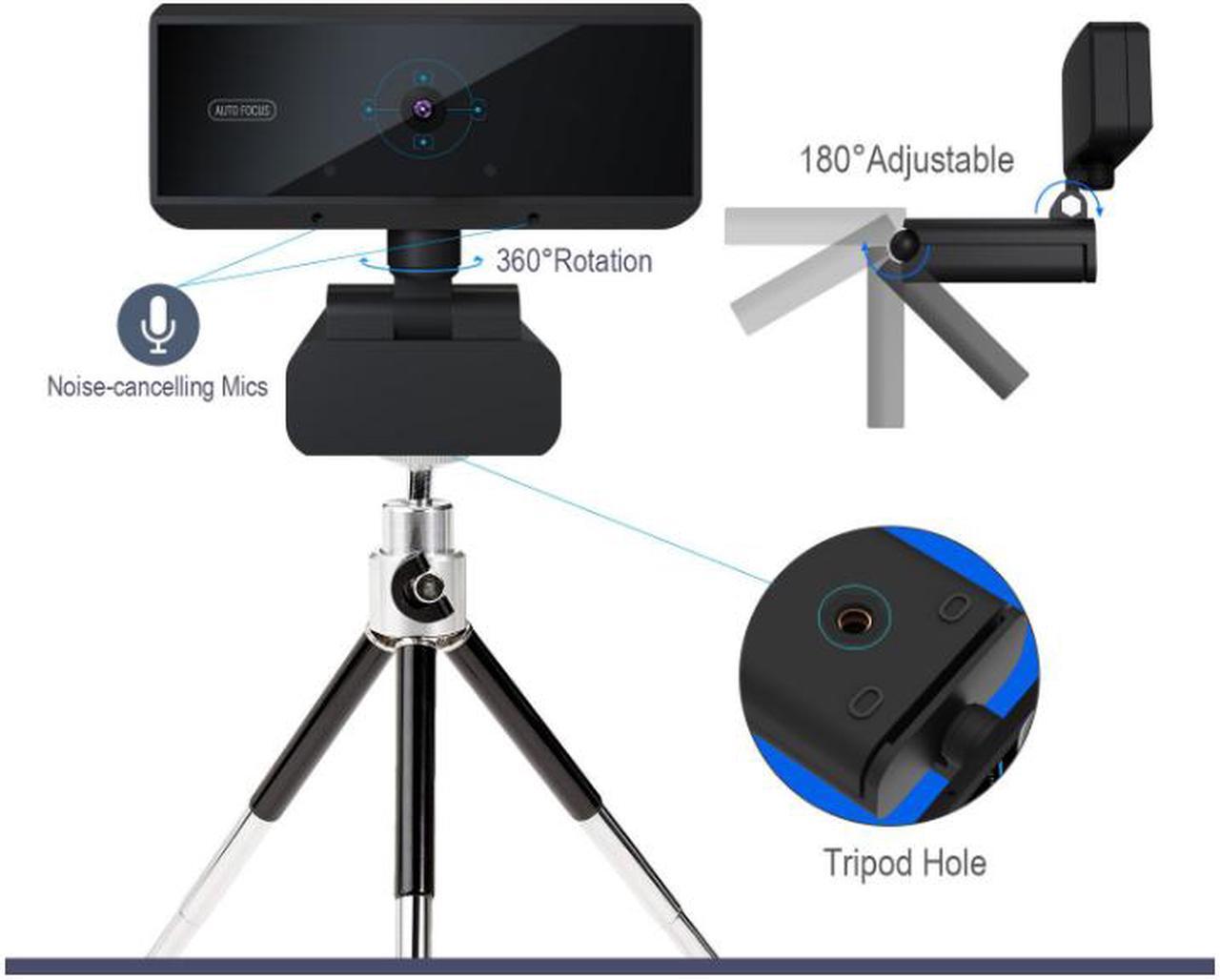 Alt view image 2 of 7 - Deyowo HD Webcam M5-H187 with Microphone,1080p/30FPS Web Camera 5M Pixels, Auotofocus,Video Calling,Conferencing, Streaming, Recording,Free Driver, Desktop,Laptop,Triptop