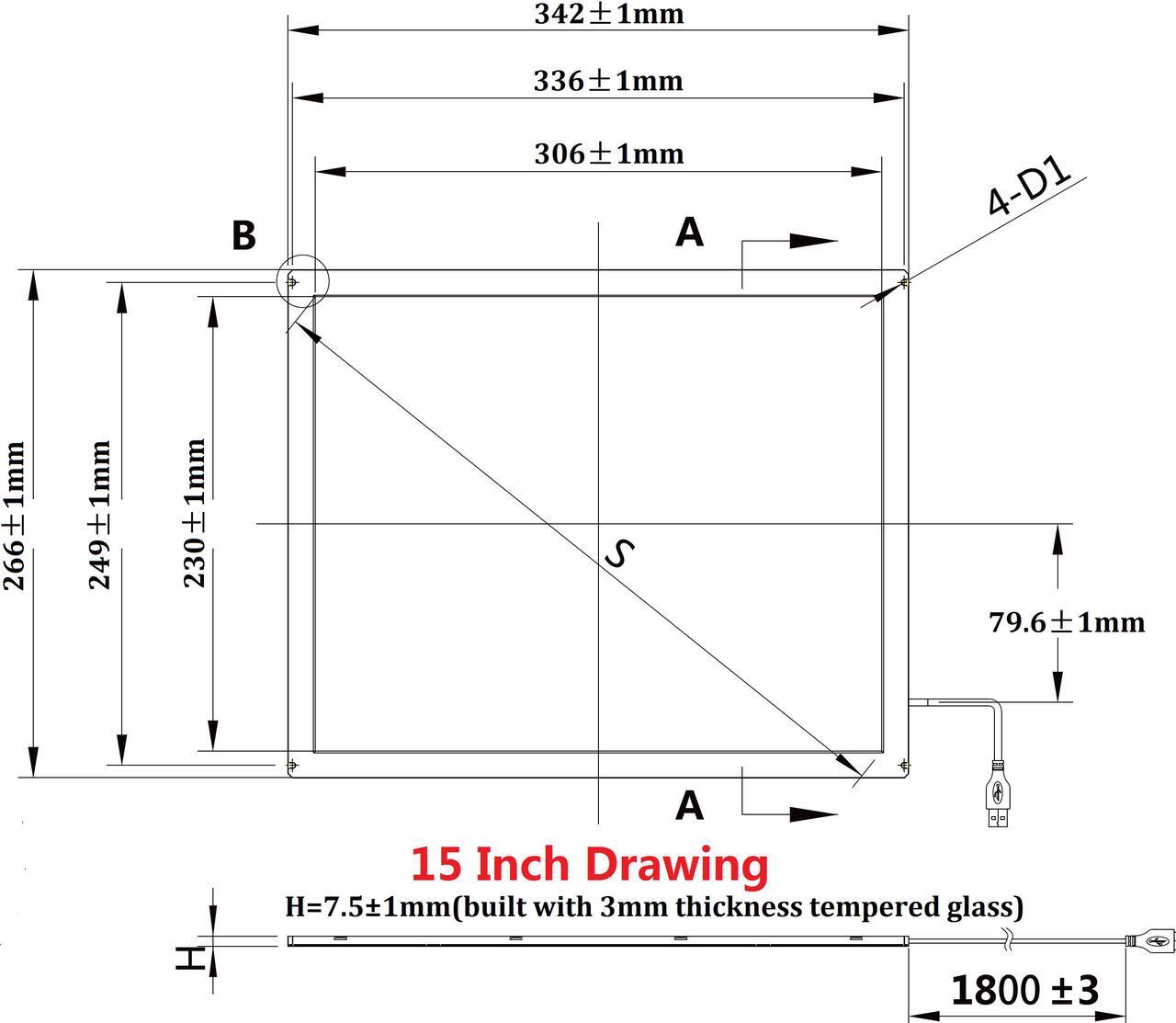 Alt view image 2 of 5 - 15 Inch Multi Points IR Touch Screen Infrared Touch Panels Overlay USB Free Driver HID Compatible