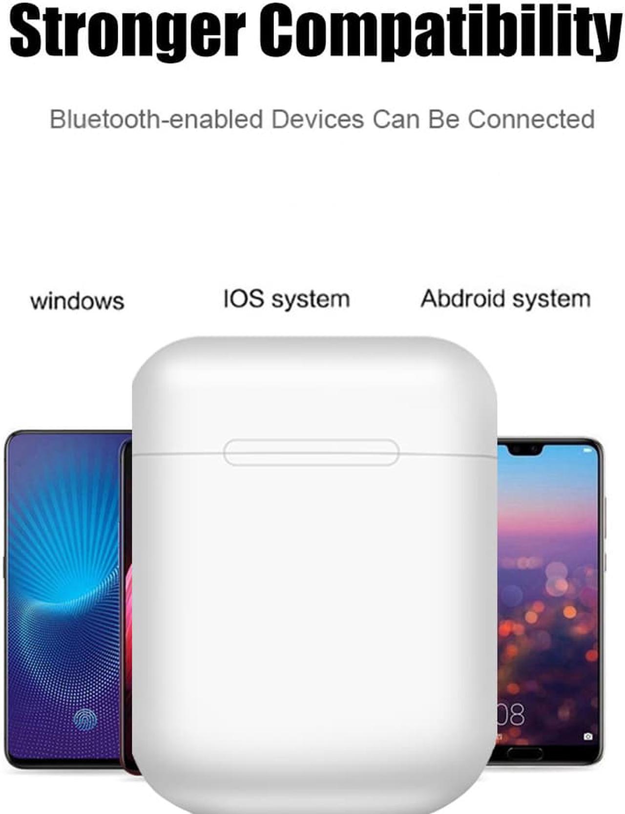 Alt view image 4 of 7 - i12 TWS Wireless Bluetooth 5.0 Touch control Earphones with 300mAh Charging Dock Automatically Pairing - Black