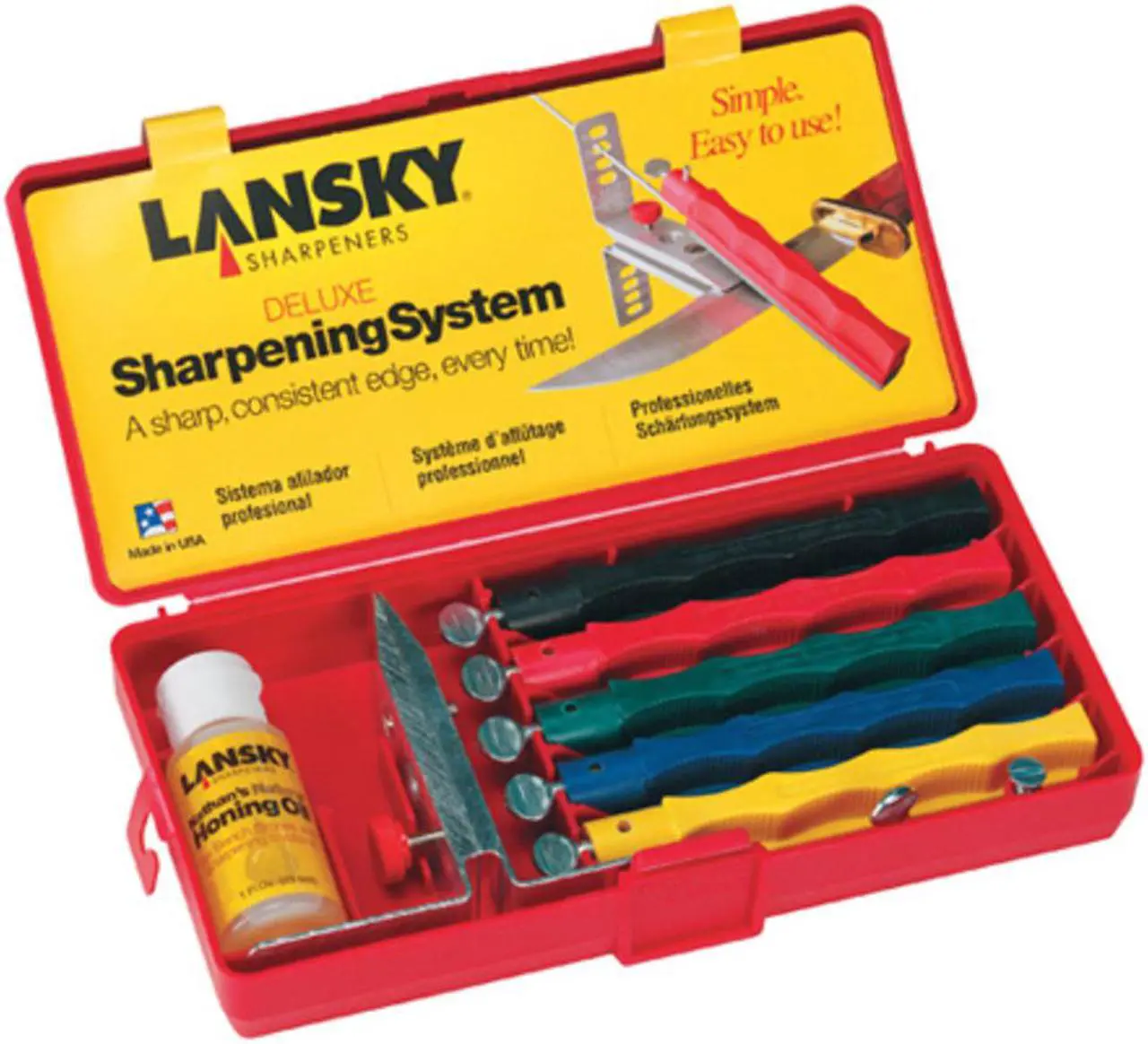Alt view image 7 of 9 - Lansky Deluxe 5-Stone Sharpening System LKCLX