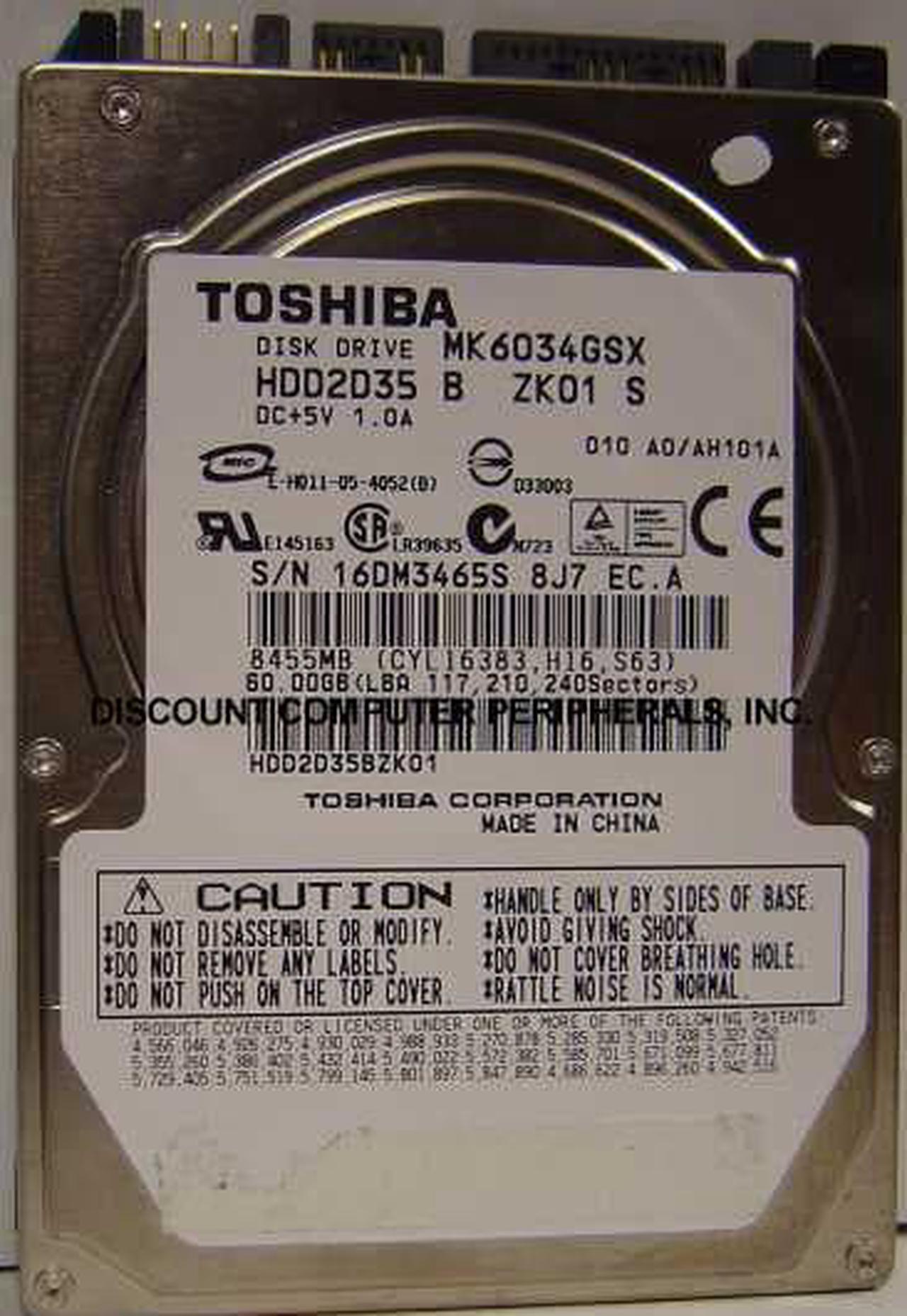Alt view image 2 of 2 - 60GB 5400RPM SATA FW: AH101D LAPTOP HDD, MK6034GSX HDD2D35 D ZK01 T, DP/N PH-0TH991-26402 REV A00, PHILIPPINES