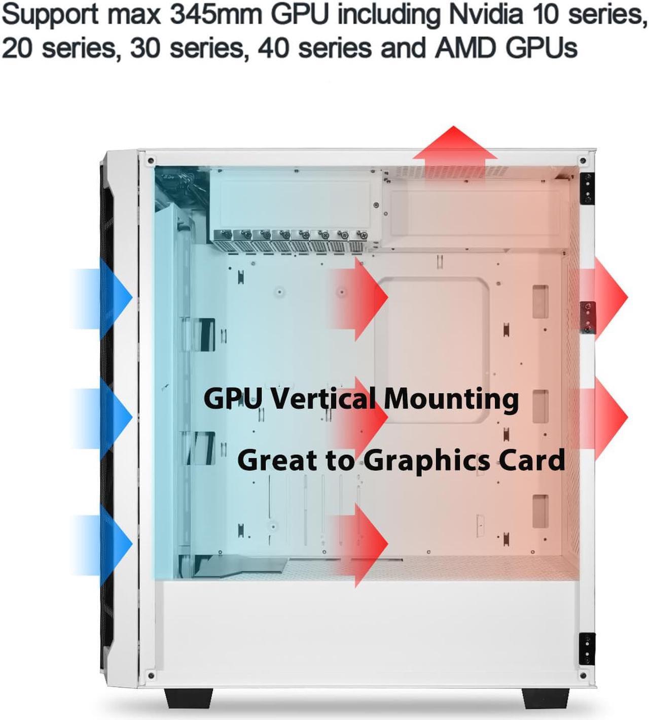 Alt view image 2 of 7 - Segotep Phoenix T1 E-ATX Full-Tower PC Gaming Case,  GPU Vertical Mounting, Support Dual 360mm Water Cooling Radiators, Supports up to 7 Fans, Tempered Glass Side Panel, Front I/O USB 3.0 Type-C Port