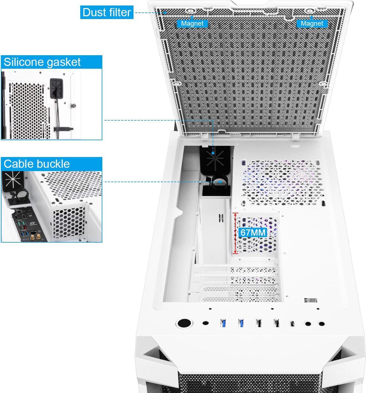 Alt view image 7 of 7 - Segotep Phoenix T1 E-ATX Full-Tower PC Gaming Case,  GPU Vertical Mounting, Support Dual 360mm Water Cooling Radiators, Supports up to 7 Fans, Tempered Glass Side Panel, Front I/O USB 3.0 Type-C Port