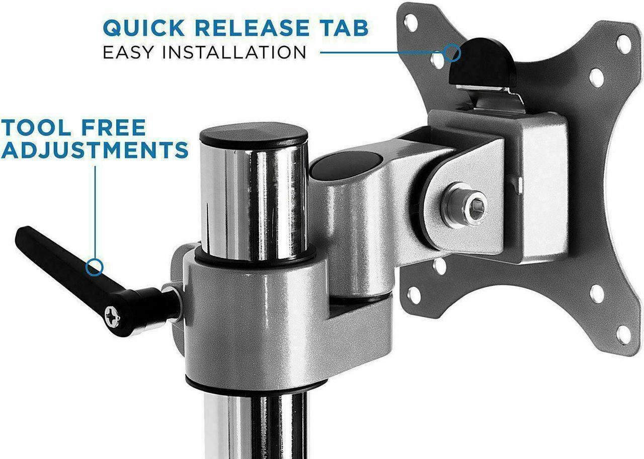 Alt view image 5 of 6 - Triple Monitor Desk Mount With USB Port Height Adjustable 17" - 32"