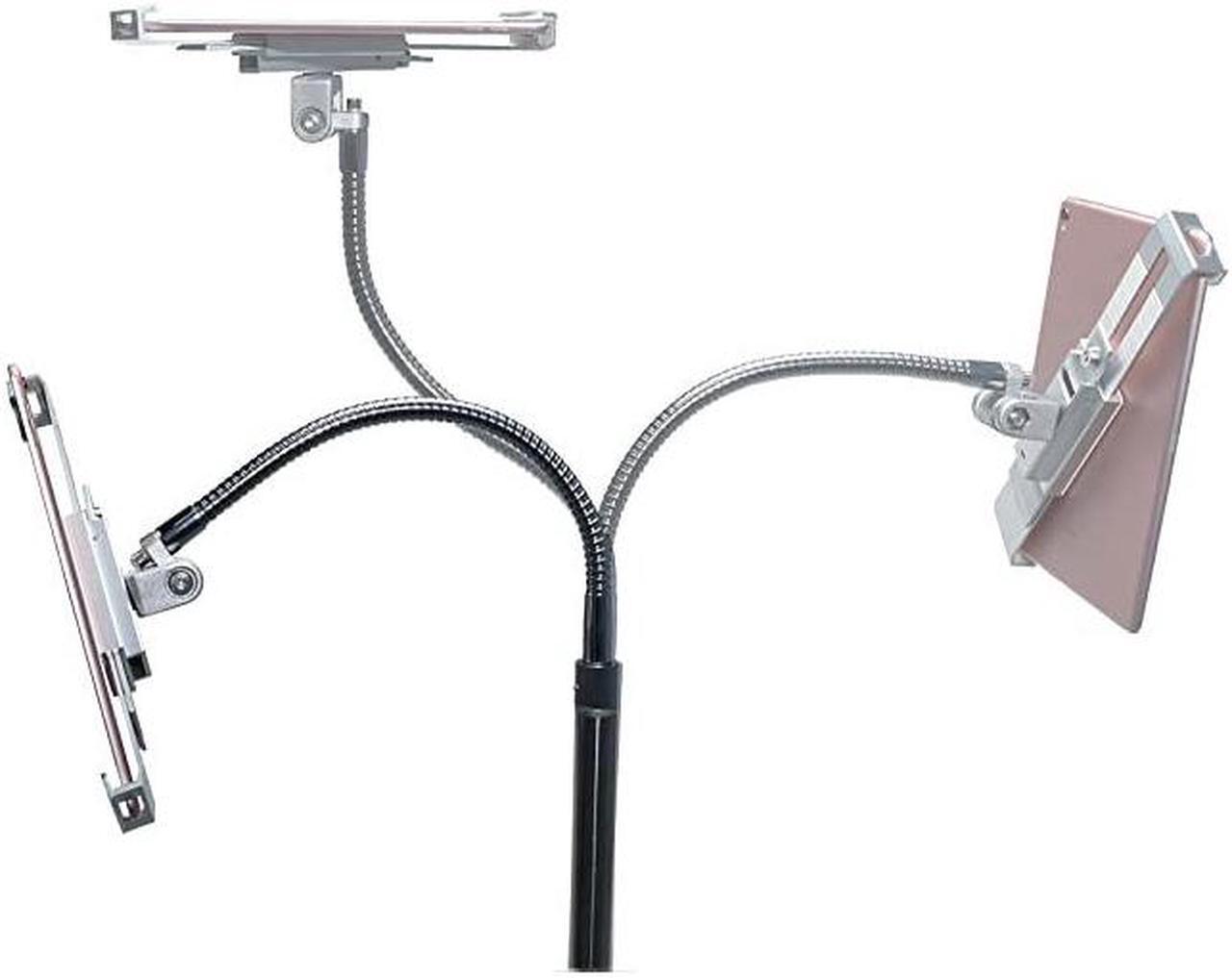 Alt view image 4 of 7 - Compact Security HeightAdjustable Rotating Tablet Stand with Gooseneck Locking Wheels for 714 TabletsiPad 102Inch 7th 8th Gen iPad Pro 129 Gen 3 iPad Air 3 More Black