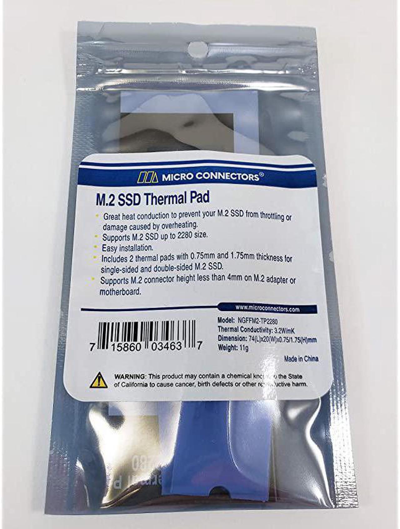 Alt view image 4 of 6 - M.2 SSD Thermal Cooling Pad (NGFFM2-TP2280) Blue