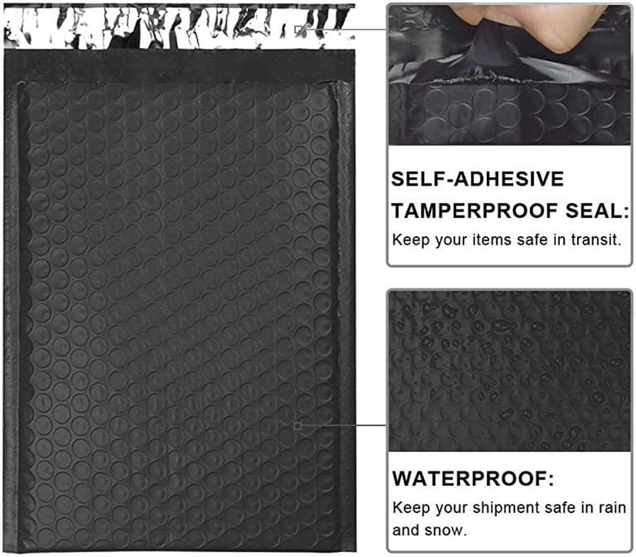 Alt view image 5 of 7 - 6x10 Inch Black Poly Bubble Mailers Padded Envelopes Shipping Bags 50pcs
