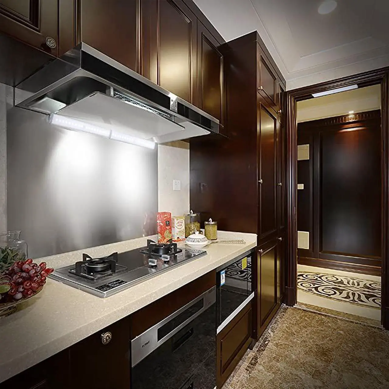Alt view image 4 of 7 - Anywhere Portable Closet Lights Wireless 18 Led Under Cabinet Lighting Motion Sensor Activated Build In Rechargeable Battery Magnetic Little Safe Night Tap Light for Closet Cabinet Silver2