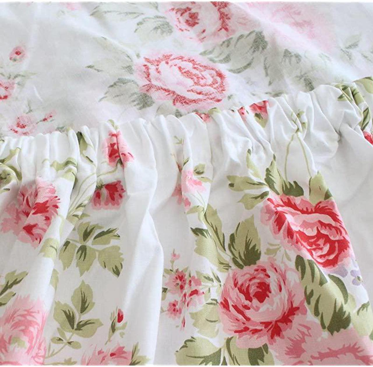 Alt view image 5 of 7 - Bed Sheets Pink Rose Floral Print Bed Sheet Set 4Piece Full Size