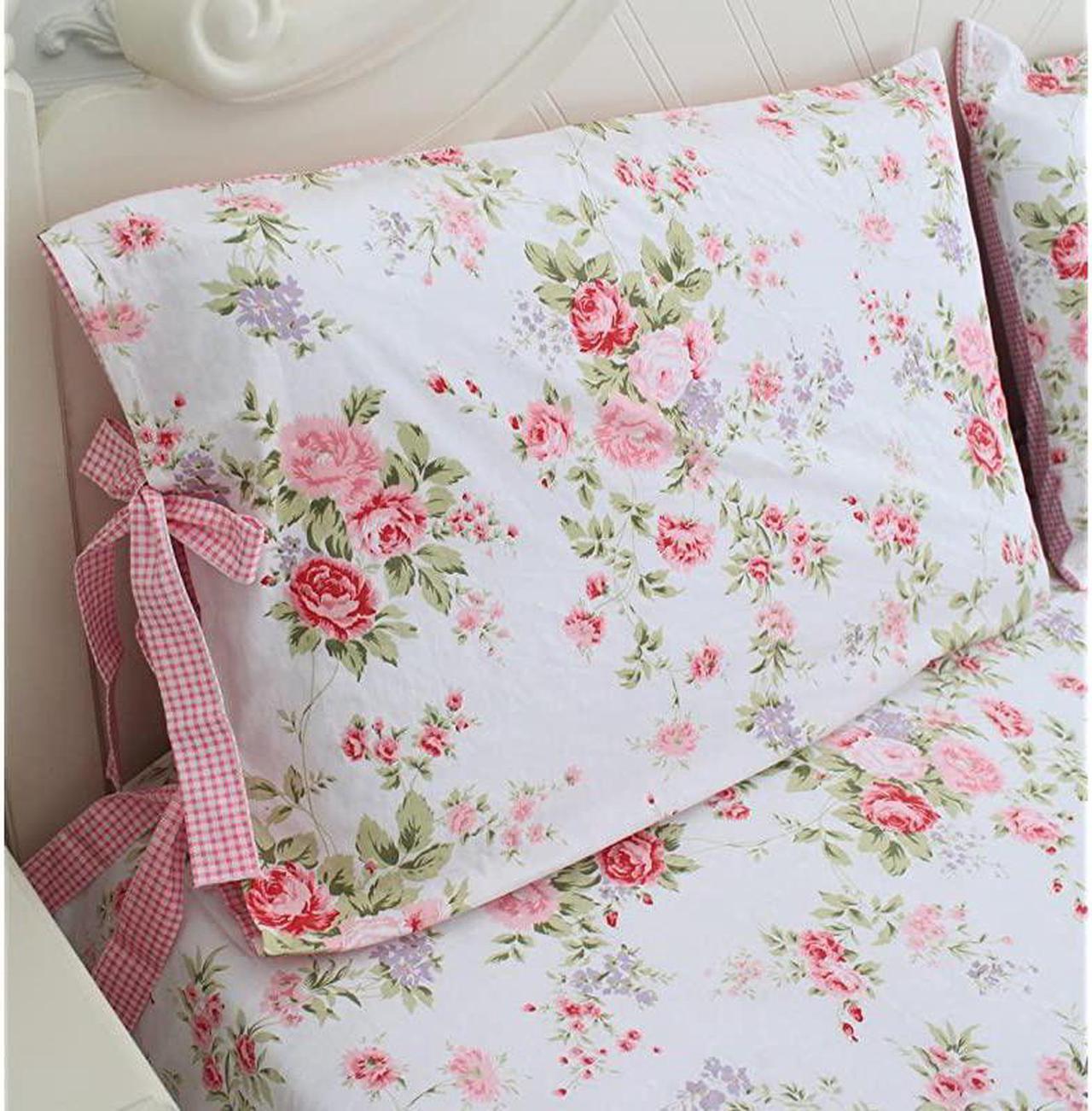 Alt view image 3 of 7 - Bed Sheets Pink Rose Floral Print Bed Sheet Set 4Piece Full Size