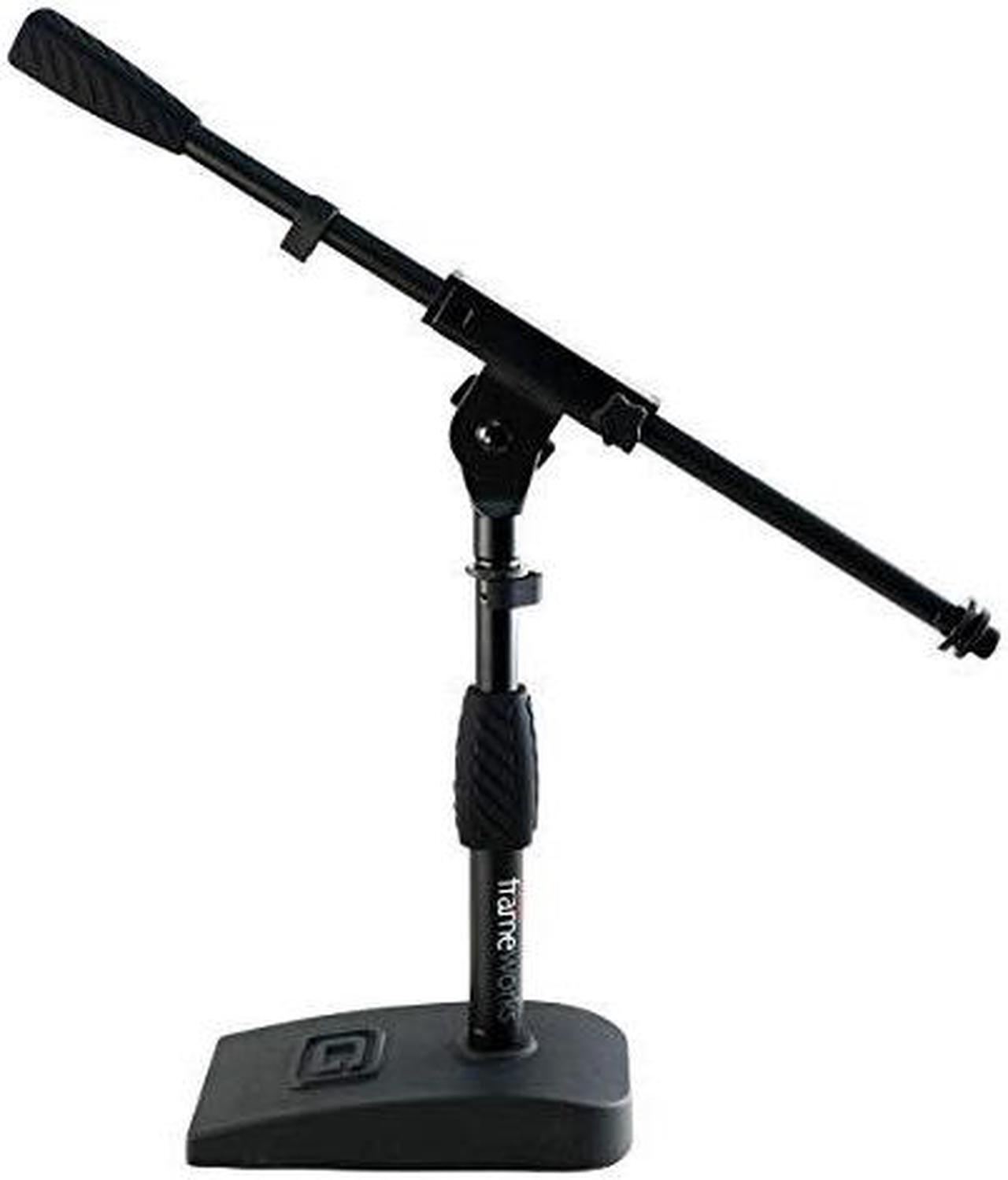 Alt view image 3 of 4 - Short Weighted Base Microphone Stand with Soft Grip Twist Clutch Boom arm and both 38 and 58 Mounts Base Dimensions 45 X 8 GFWMIC0821