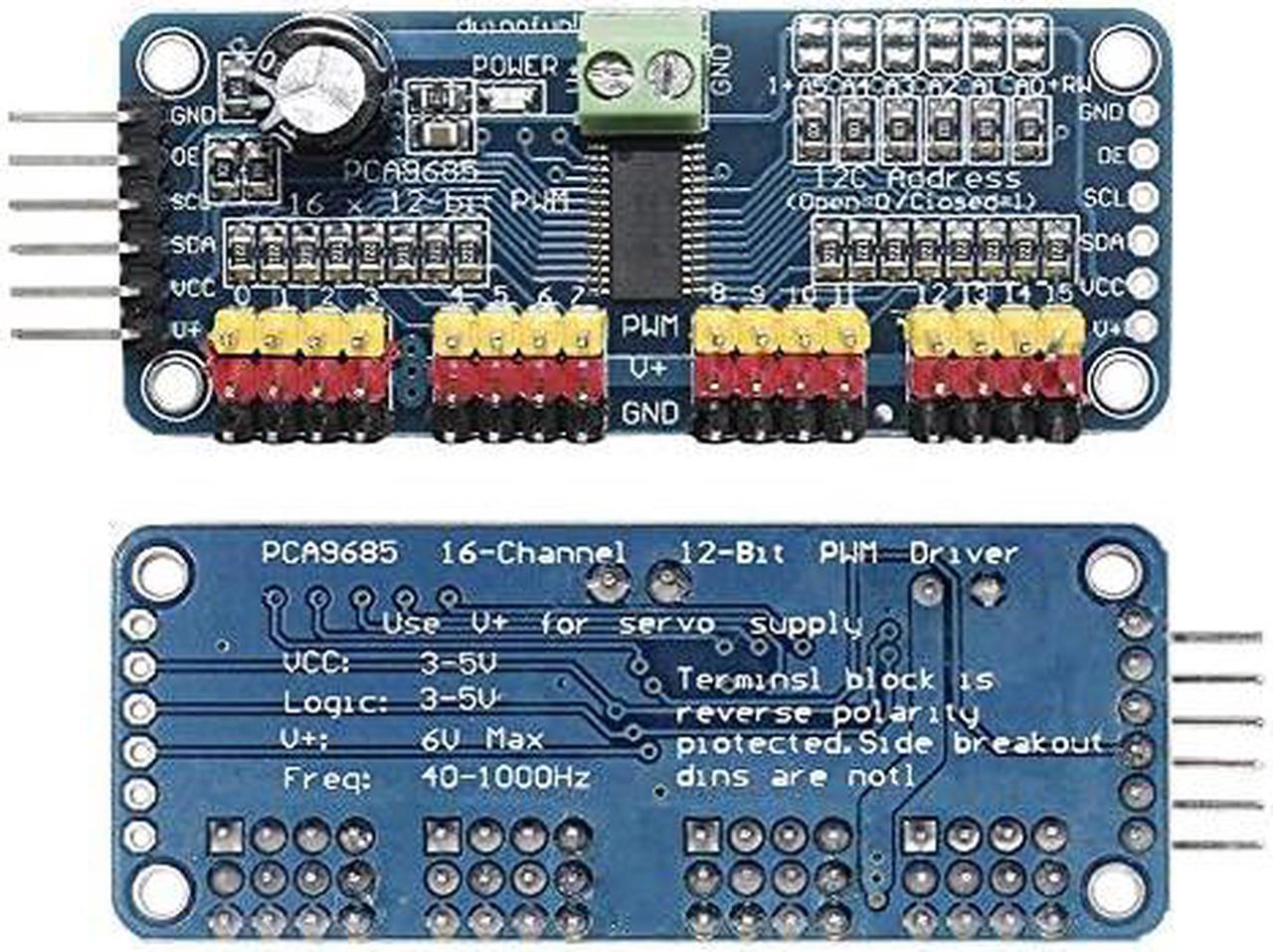 Alt view image 5 of 7 - 5pcs SG90 9G Micro Servo Motor with PCA9685 16 Channel 12 Bit PWM Servo Motor Driver IIC Module for Arduino Raspberry Pi RC Robot Arm Helicopter Airplane Remote Control