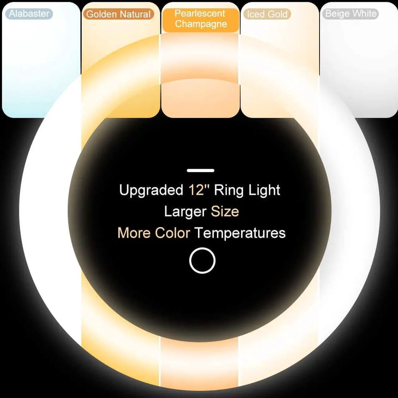 Alt view image 6 of 7 - 12’’ Ring Light with Tripod, Selfie Ring Light with 62’’ Tripod Stand, Light Ring for Video Recording&Live Streaming(YouTube, Instagram, TIK Tok), Compatible with Phones, Cameras and Webcams