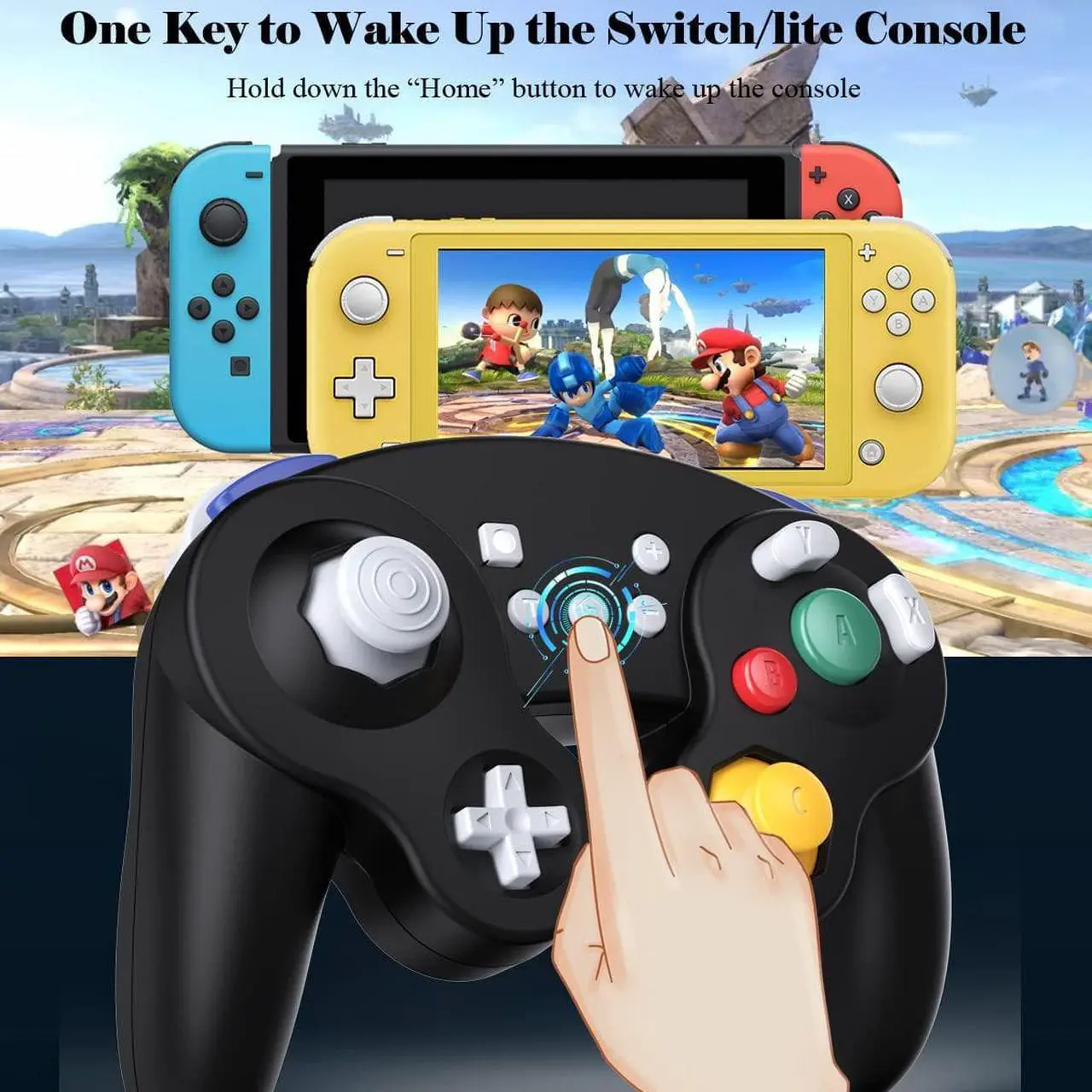 Alt view image 2 of 7 - Gamecube Controller Switch, Wireless Switch Pro Controller for Nintendo Switch/Lite/PC/Android/iOS/Steam, Support Wake Up, Motion, Adjustable Rumble, Turbo & Auto Turbo