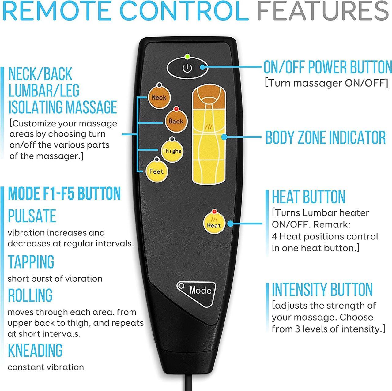 Alt view image 7 of 7 - Full Body Vibrating Massage Mat - Massaging Heating Pad, Massage Mattress Cushion w/ 10 Vibrating Motors, Warming Back Massager Mat, Relieves Stress & Muscle Pain