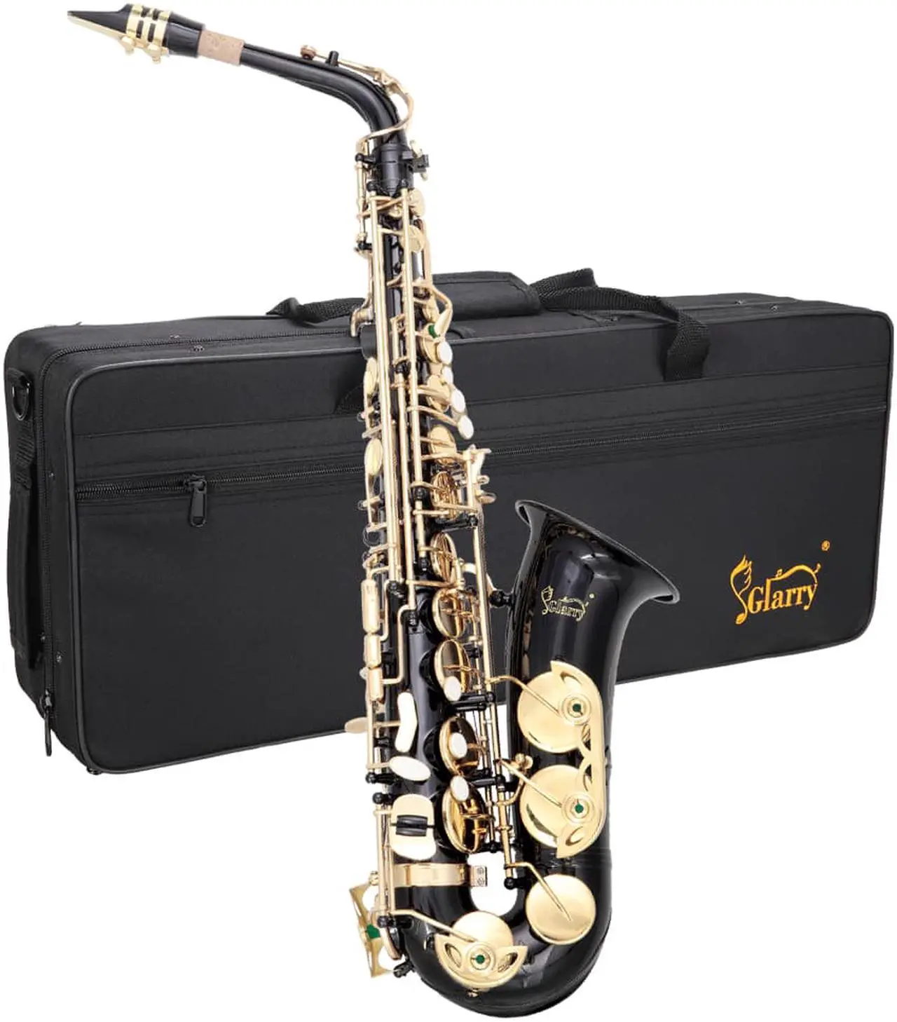 Alt view image 5 of 7 - Black Glarry Alto Saxophone  Alto SAX Eb  with  W/ Case 10 Reeds Strap