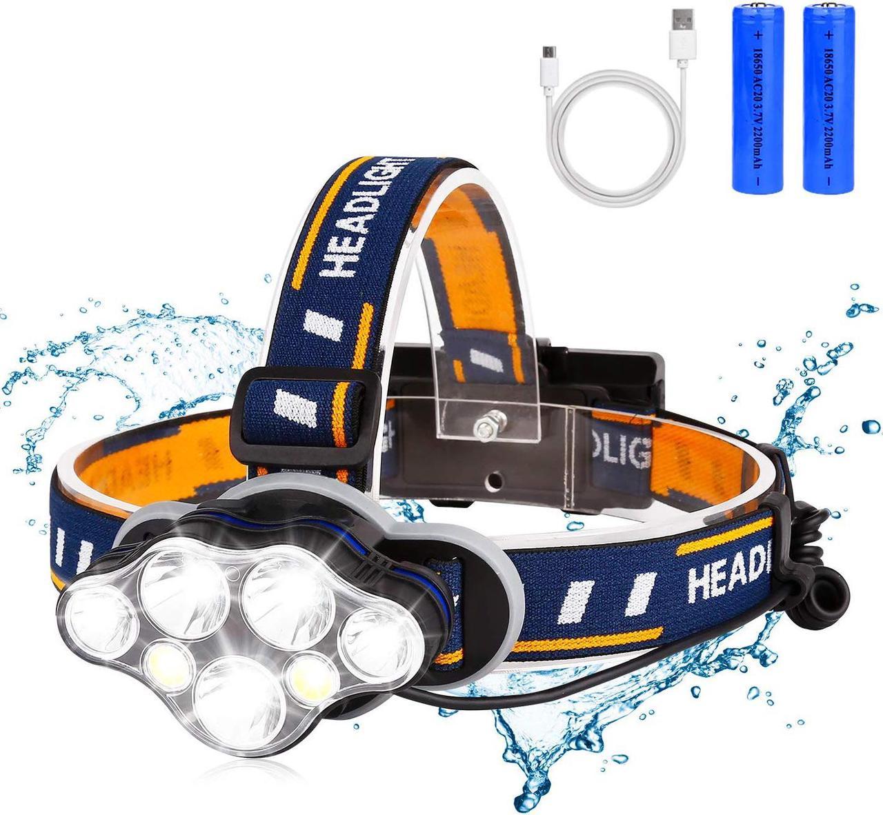 13000 Lumen Super Bright 7 LED 8 Modes Headlight Flashlight 18650 USB Rechargeable Waterproof Head Lamp