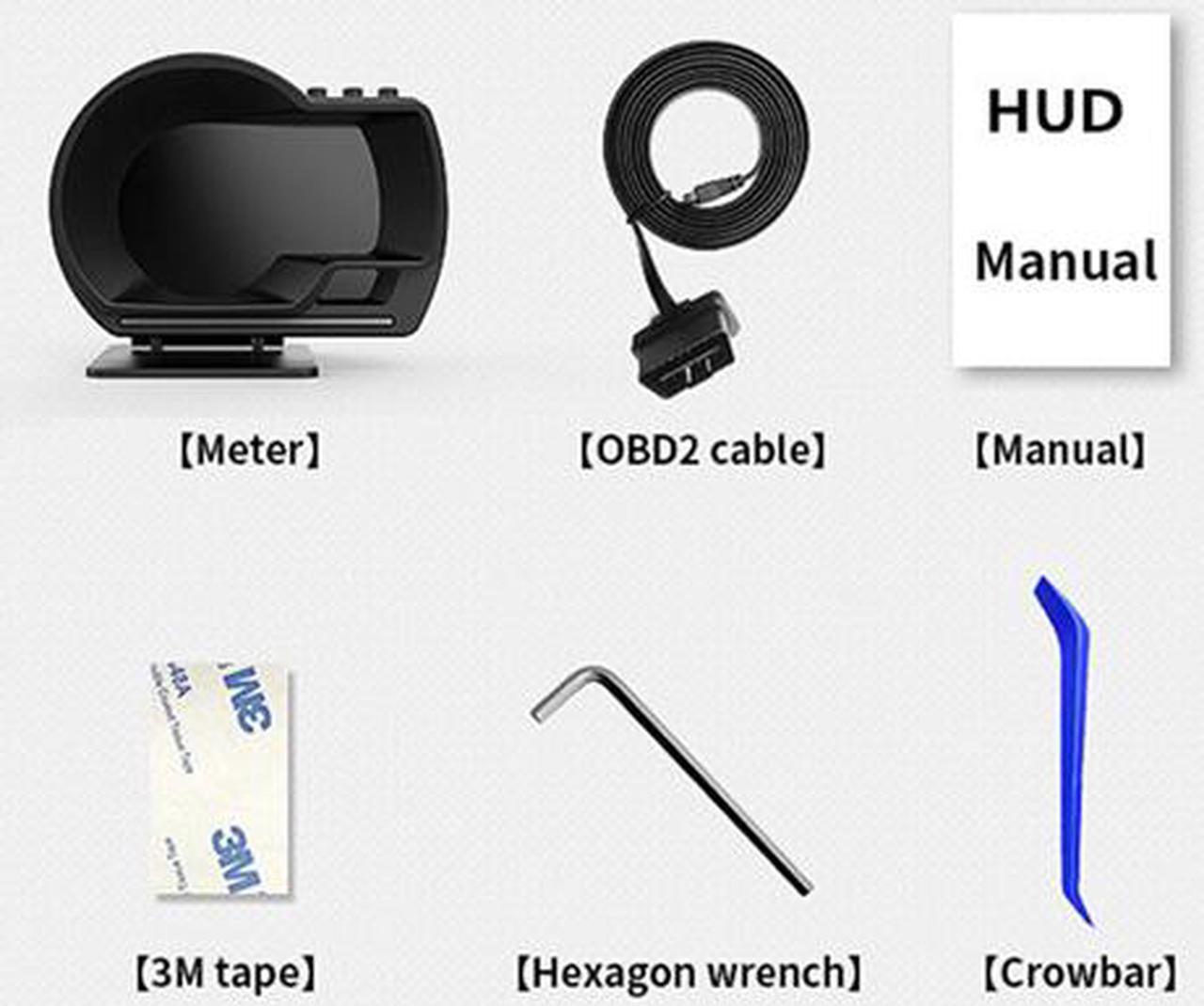 Alt view image 7 of 7 - Car HUD OBD2 GPS Smart head up display Speed monitoring 9 interface Digital Gauge Meter Turbo Brake Test OBD Scanner