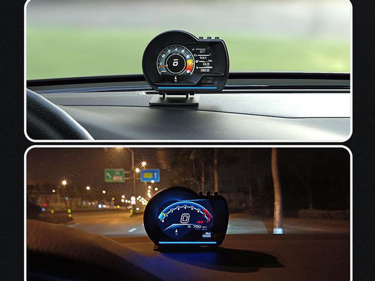 Alt view image 4 of 7 - Car HUD OBD2 GPS Smart head up display Speed monitoring 9 interface Digital Gauge Meter Turbo Brake Test OBD Scanner