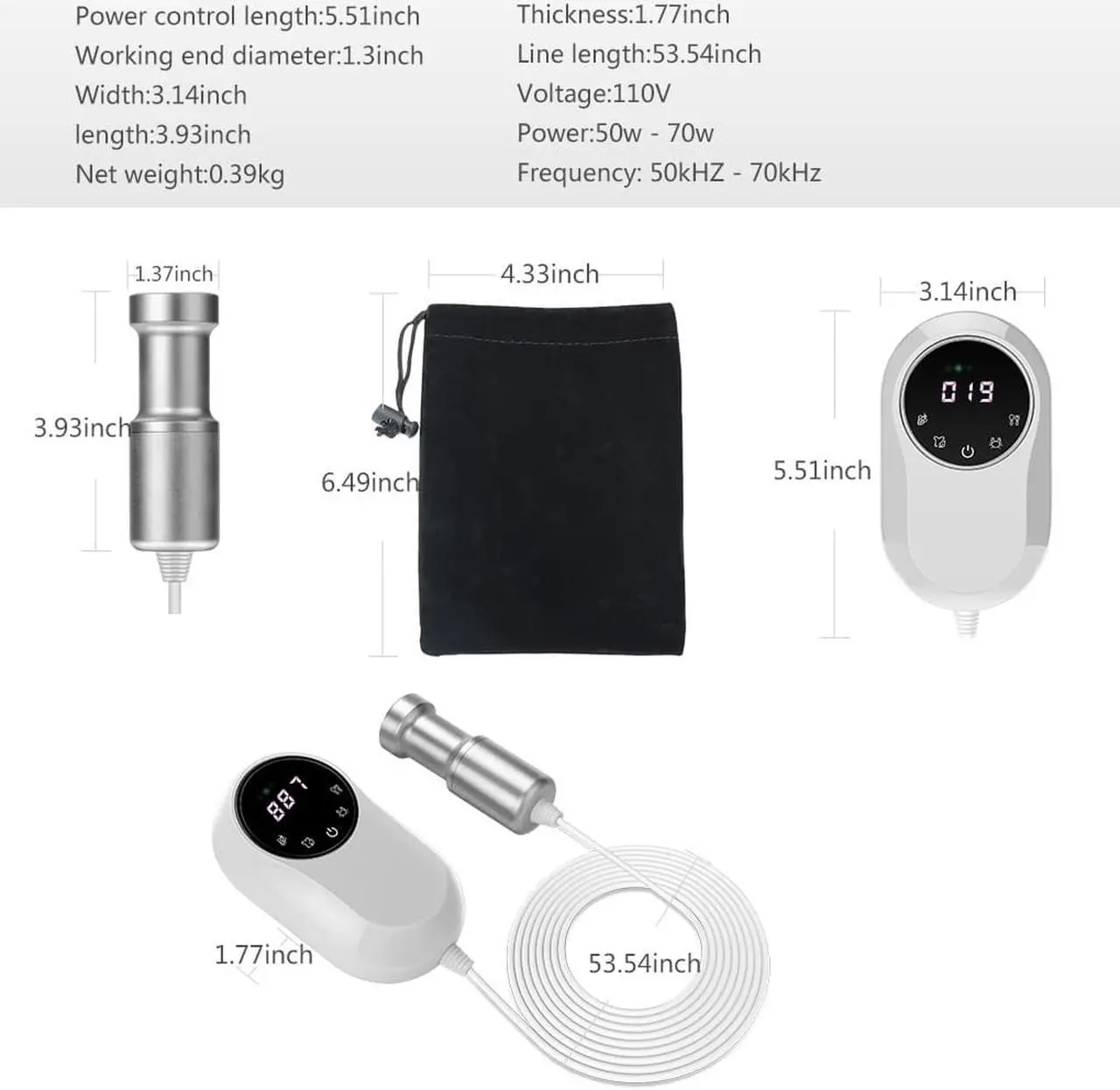 Alt view image 7 of 7 - SOVAWIN Jewelry Cleaner - Mini Ultrasonic Cleaner 110V 7kHz Professional Washing Machine, Cleaners for Glasses Denture, Vegetables Fruit, Silver Diamond Ear Ring Washer