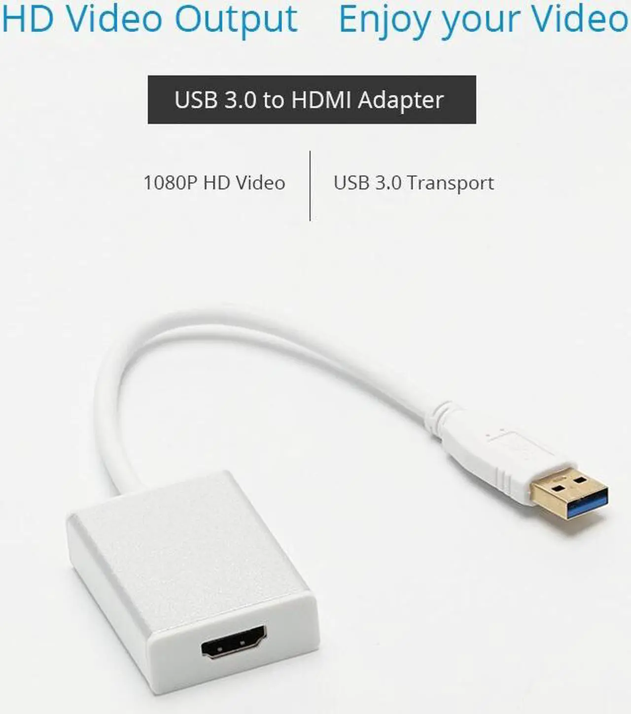 Alt view image 2 of 7 - USB 3.0 to HDMI for Laptop Computer PC Adapter 1080P USB to HDMI Converter Cable for Display TV Projector for Win 7 8