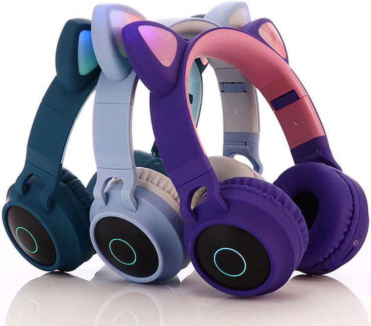 Bluetooth 5.0 Headphone Stereo Wireless Headset With Mic LED Support FM Radio/TF Card/Aux in For Smartphone PC Tablet