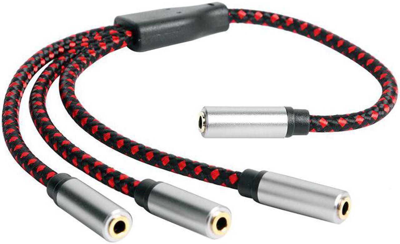 Splitter Cable 3.5mm Female t 3-Prt Female Stere Jack Auxiliary  Cable fr Speakers Smartphnes Headphnes