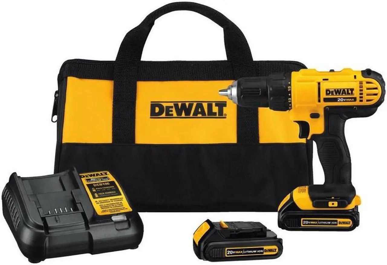 Alt view image 15 of 20 - Dewalt DCD771C2 20V MAX Brushed Lithium-Ion 1/2 in. Cordless Compact Drill Driver Kit with 2 Batteries (1.3 Ah)