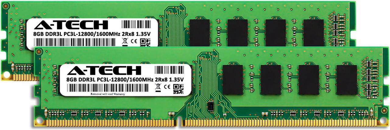 Alt view image 2 of 7 - A-Tech 16GB Kit (2x8GB) DDR3 / DDR3L 1600 MHz PC3-12800 UDIMM 2Rx8 1.35V / 1.5V CL11 240 PIN DIMM Non-ECC Unbuffered Desktop Computer Memory RAM Upgrade Modules